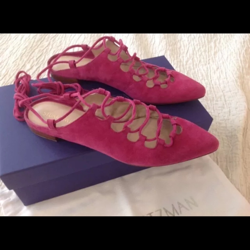 Stuart Weitzman Stringdown Pointed Toe Lace Ups - Picture 2 of 3